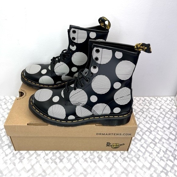Dr. Martens 1460 Polka Dot Smooth Leather Lace Up Boots, EU 38, US 7 - Picture 7 of 9